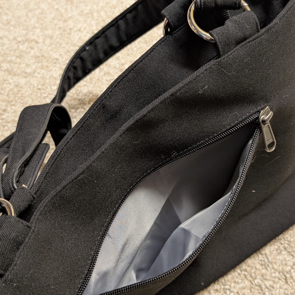 JAK’S Leaf Pattern Convertible Shoulder Bag & Crossbody - Charcoal/Yellow - Picture 6 of 6